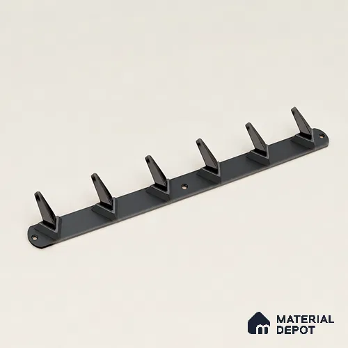 Ottr Zinc Aluminium Hook HA 00380 D Black Grey Finish - 6 Hook | 2 Years Warranty