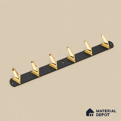 Ottr Zinc Aluminium Hook HA 00380 F Black Gold Finish - 6 Hook | 2 Years Warranty