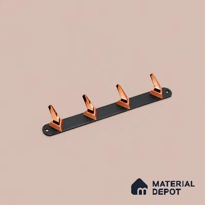 Ottr Zinc Aluminium Hook HA 00380 Black Rose Gold Finish - 4 Hook | 2 Years Warranty