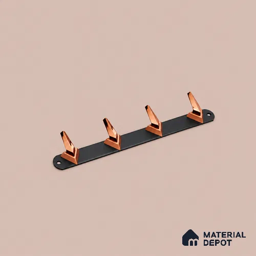 Ottr Zinc Aluminium Hook HA 00380 Black Rose Gold Finish - 4 Hook | 2 Years Warranty