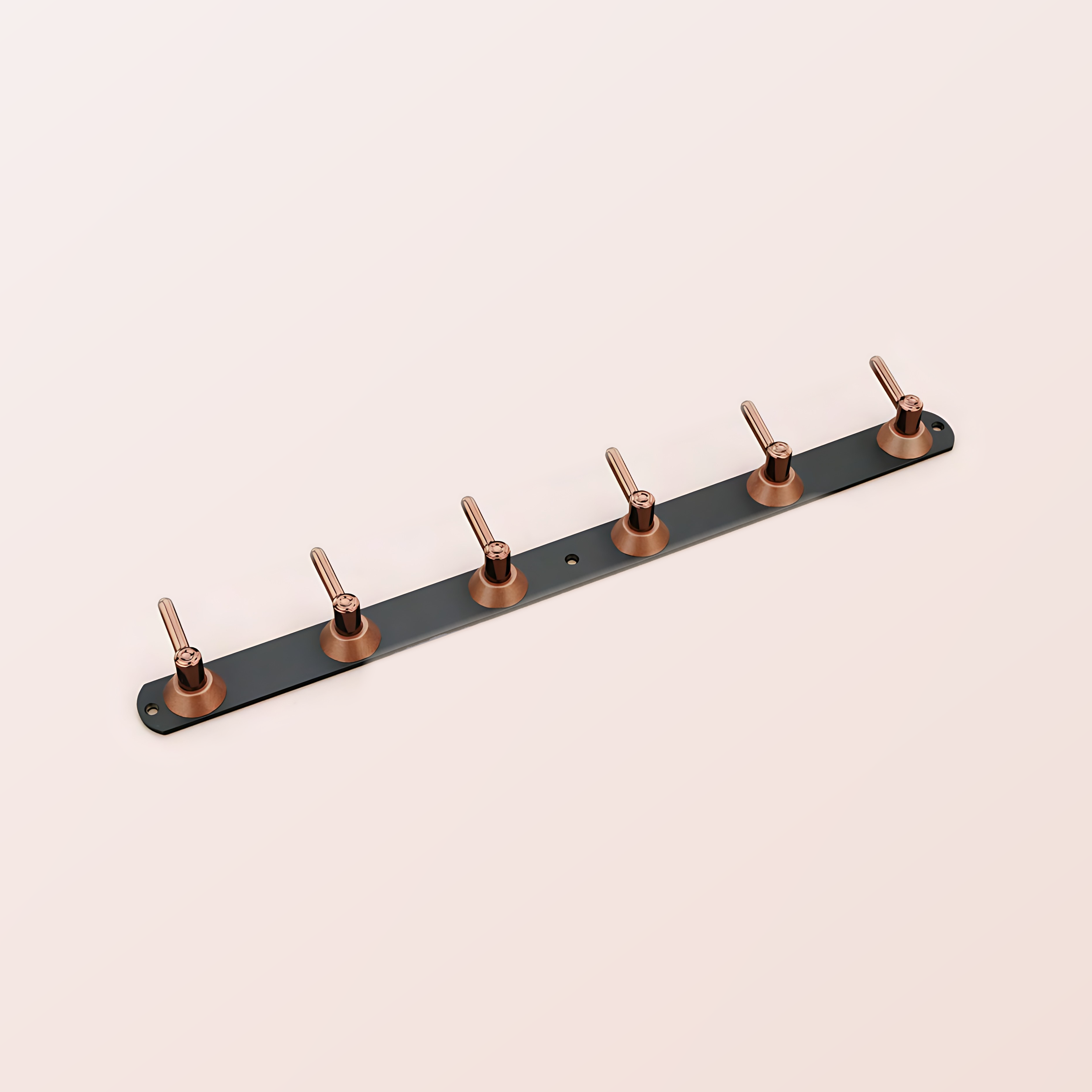 Ottr Zinc Aluminium Hook HA 00381 B Black Rose Gold Finish - 6 Hook | 2 Years Warranty