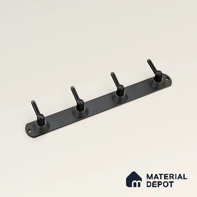 Ottr Zinc Aluminium Hook HA 00381 C Black Grey Finish - 4 Hook | 2 Years Warranty