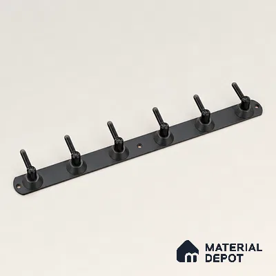 Ottr Zinc Aluminium Hook HA 00381 D Black Grey Finish - 6 Hook | 2 Years Warranty