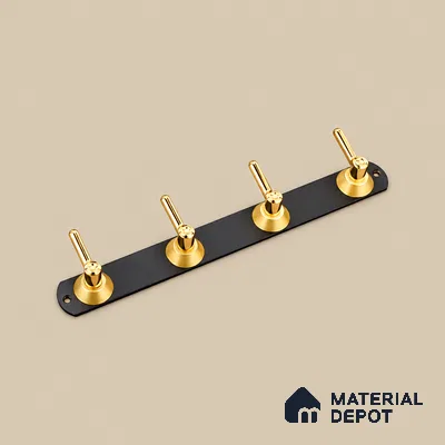 Ottr Zinc Aluminium Hook HA 00381 E Black Gold Finish - 4 Hook | 2 Years Warranty