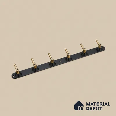 Ottr Zinc Aluminium Hook HA 00381 H Black Antique Brass Finish - 6 Hook | 2 Years Warranty