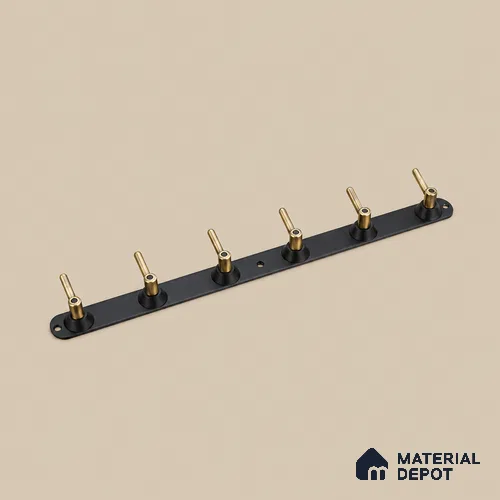 Ottr Zinc Aluminium Hook HA 00381 H Black Antique Brass Finish - 6 Hook | 2 Years Warranty