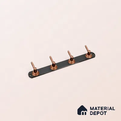 Ottr Zinc Aluminium Hook HA 00381 Black Rose Gold Finish - 4 Hook | 2 Years Warranty