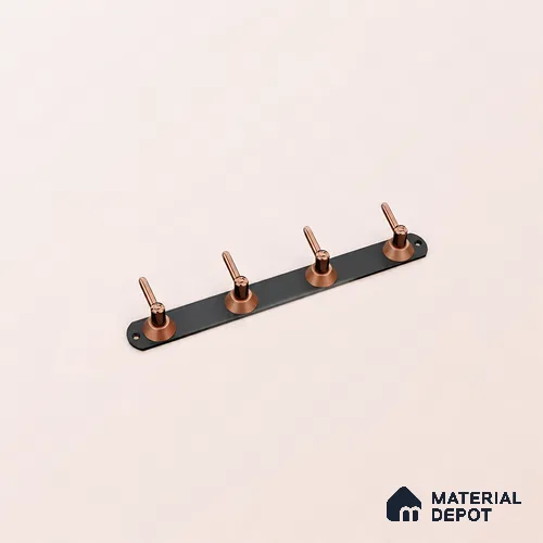 Ottr Zinc Aluminium Hook HA 00381 Black Rose Gold Finish - 4 Hook | 2 Years Warranty