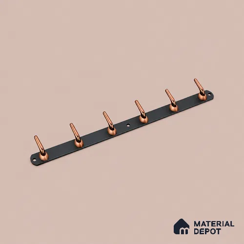 Ottr Zinc Aluminium Hook HA 00382 B Black Rose Gold Finish - 6 Hook | 2 Years Warranty