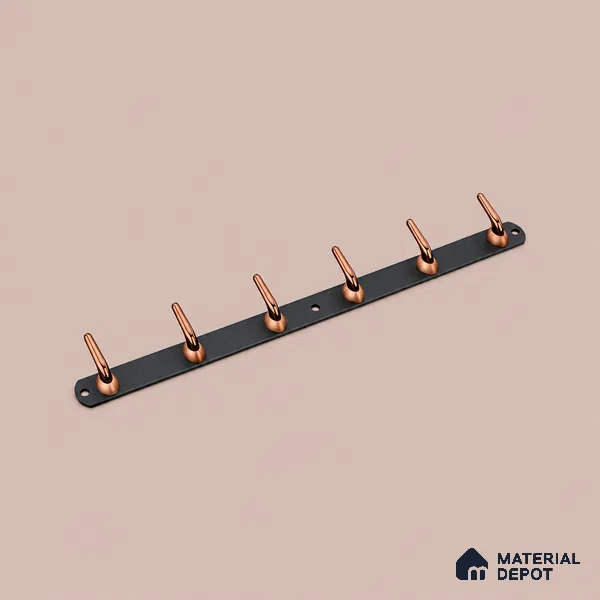 Ottr Zinc Aluminium Hook HA 00382 B Black Rose Gold Finish - 6 Hook | 2 Years Warranty