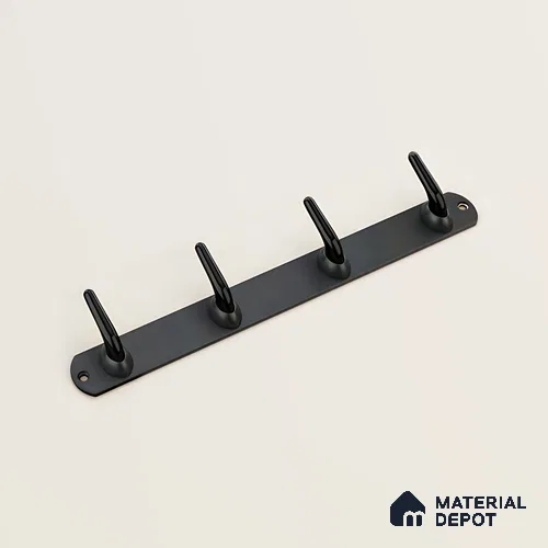 Ottr Zinc Aluminium Hook HA 00382 C Black Grey Finish - 4 Hook | 2 Years Warranty