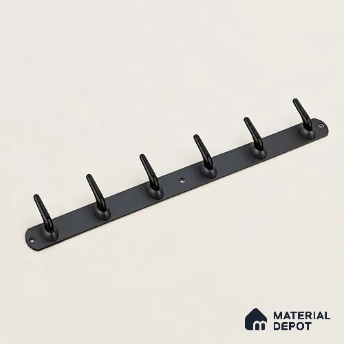 Ottr Zinc Aluminium Hook HA 00382 D Black Grey Finish - 6 Hook | 2 Years Warranty
