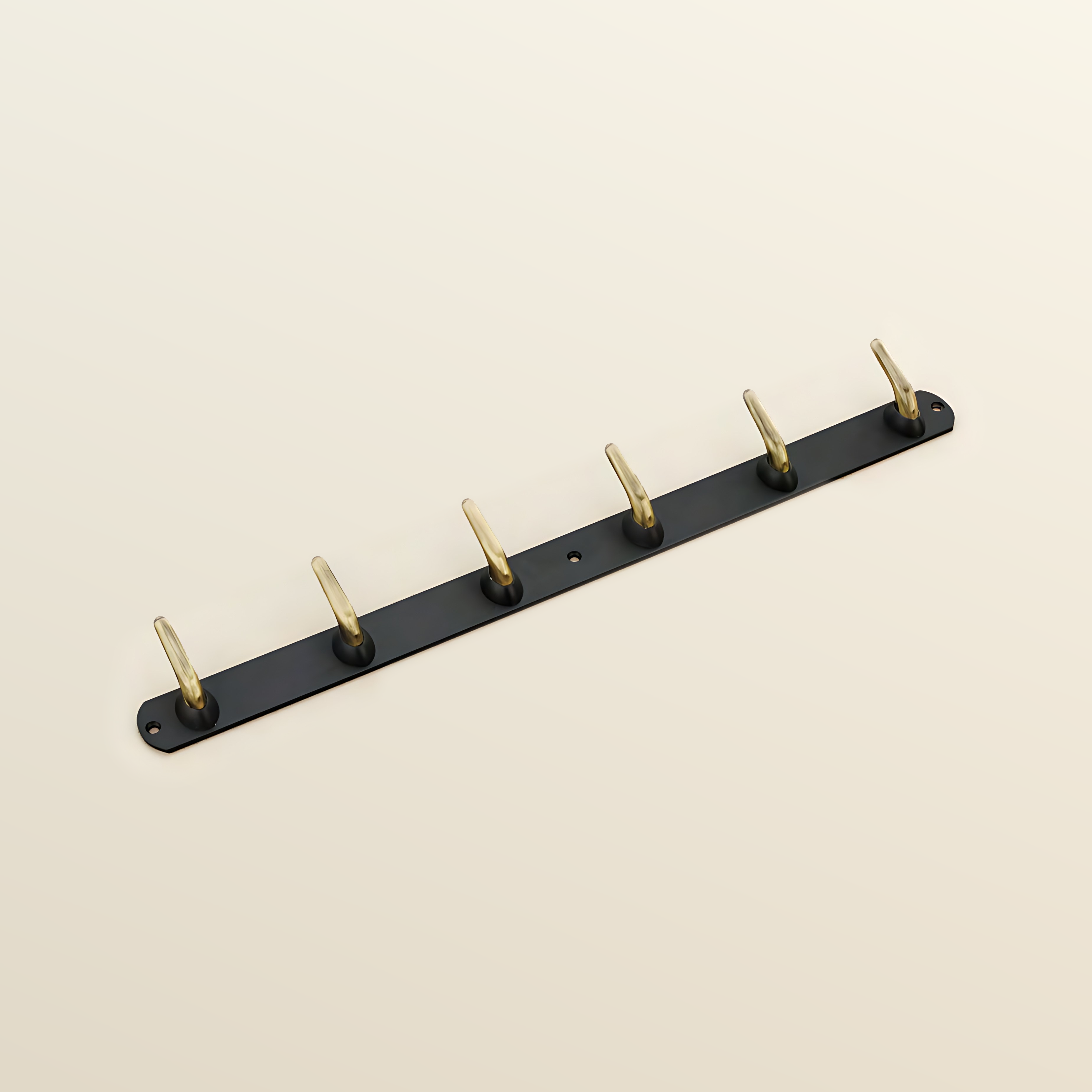 Ottr Zinc Aluminium Hook HA 00382 H Black Antique Brass Finish - 6 Hook | 2 Years Warranty