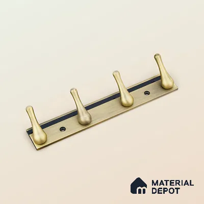 Ottr Zinc Aluminium Hook HA 00385 D Antique Brass Finish - 4 Hook | 2 Years Warranty