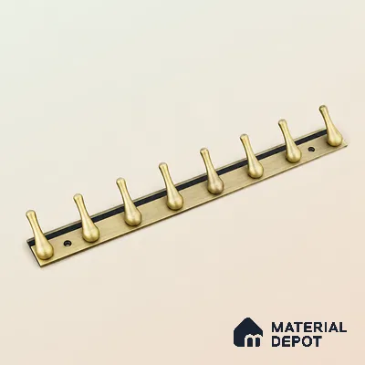Ottr Zinc Aluminium Hook HA 00385 F Antique Brass Finish - 8 Hook | 2 Years Warranty