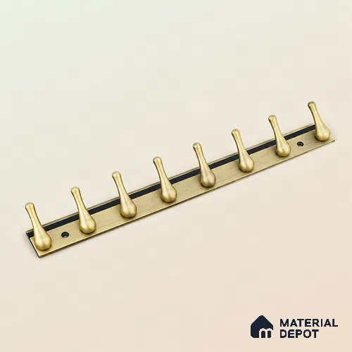 Ottr Zinc Aluminium Hook HA 00385 F Antique Brass Finish - 8 Hook | 2 Years Warranty