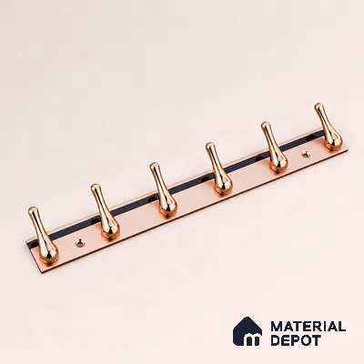 Ottr Zinc Aluminium Hook HA 00385 H Rose Gold Finish - 6 Hook | 2 Years Warranty