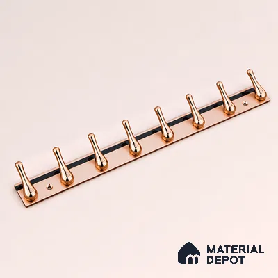Ottr Zinc Aluminium Hook HA 00385 I Rose Gold Finish - 8 Hook | 2 Years Warranty