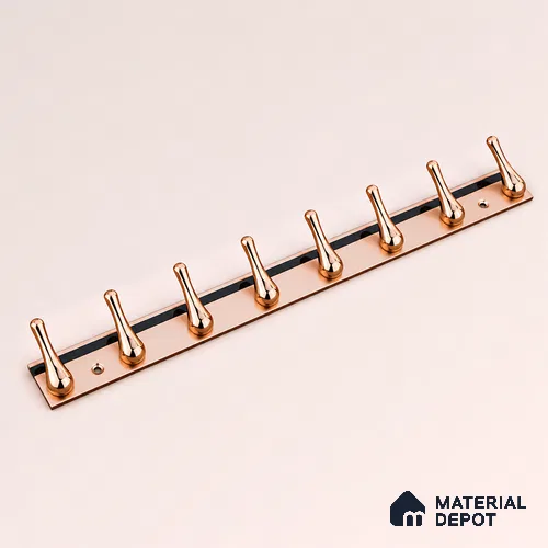 Ottr Zinc Aluminium Hook HA 00385 I Rose Gold Finish - 8 Hook | 2 Years Warranty