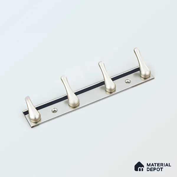 Ottr Zinc Aluminium Hook HA 00385 Stainless Steel Finish - 4 Hook | 2 Years Warranty