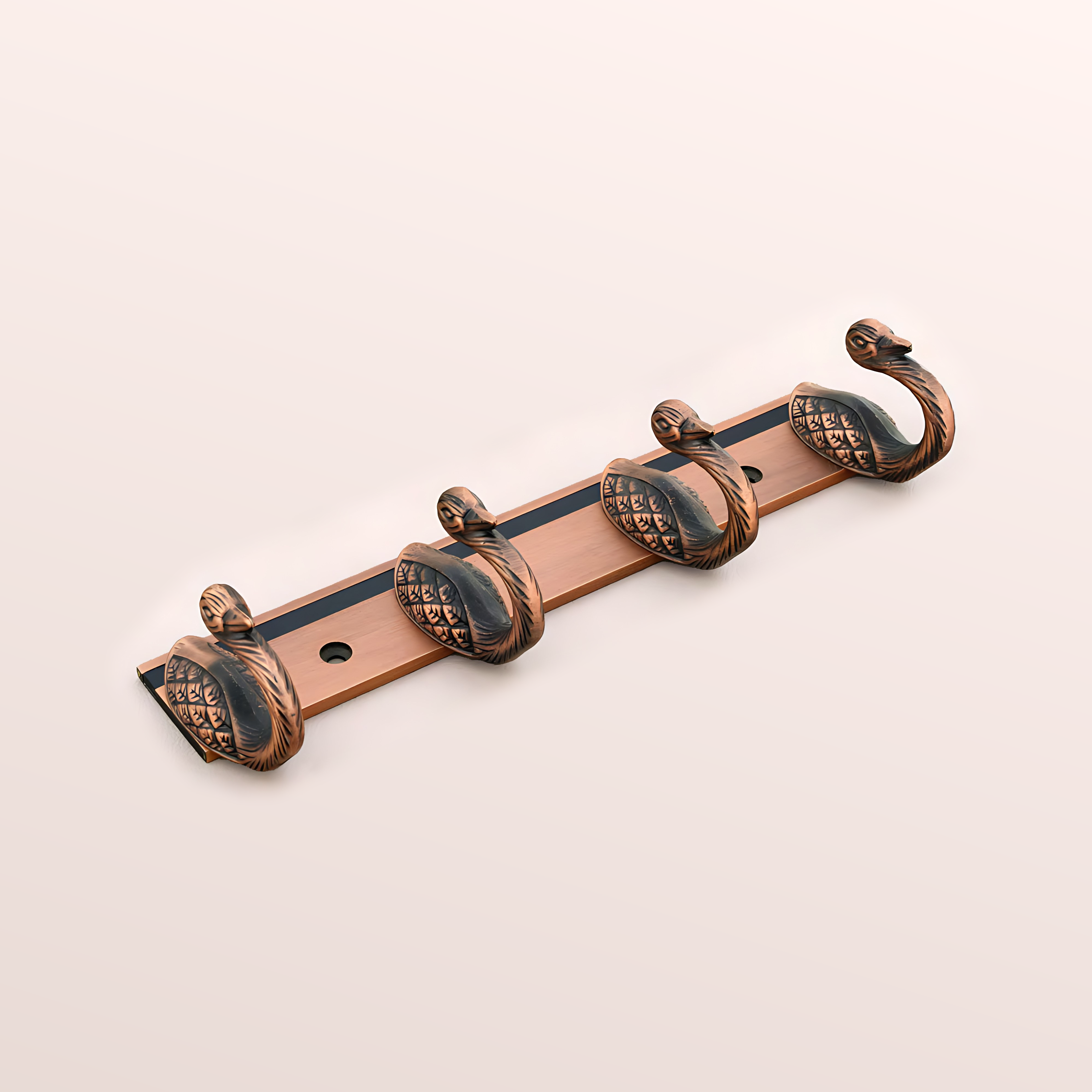 Ottr Zinc Aluminium Hook HA 00386 D Antique Copper Finish - 4 Hook | 2 Years Warranty