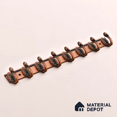 Ottr Zinc Aluminium Hook HA 00386 F Antique Copper Finish - 8 Hook | 2 Years Warranty