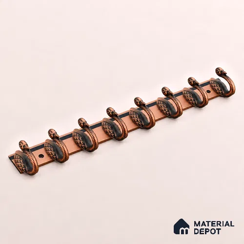 Ottr Zinc Aluminium Hook HA 00386 F Antique Copper Finish - 8 Hook | 2 Years Warranty