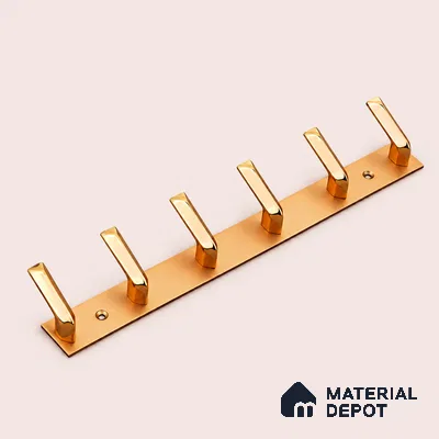 Ottr Zinc Aluminium Hook HA 00387 B Rose Gold Dual Tone Finish - 6 Hook | 2 Years Warranty