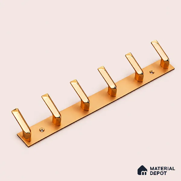 Ottr Zinc Aluminium Hook HA 00387 B Rose Gold Dual Tone Finish - 6 Hook | 2 Years Warranty