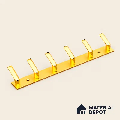 Ottr Zinc Aluminium Hook HA 00387 E Gold Dual Tone Finish - 6 Hook | 2 Years Warranty