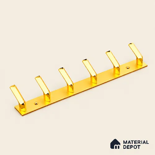Ottr Zinc Aluminium Hook HA 00387 E Gold Dual Tone Finish - 6 Hook | 2 Years Warranty