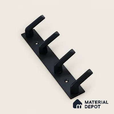 Ottr Zinc Aluminium Hook HA 00387 M Black Finish - 4 Hook | 2 Years Warranty