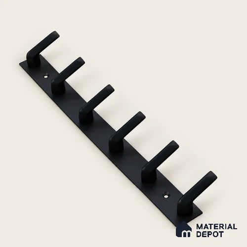 Ottr Zinc Aluminium Hook HA 00387 N Black Finish - 6 Hook | 2 Years Warranty