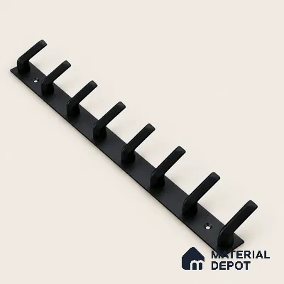 Ottr Zinc Aluminium Hook HA 00387 O Black Finish - 8 Hook | 2 Years Warranty
