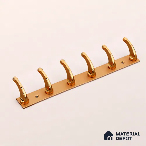 Ottr Zinc Aluminium Hook HA 00388 B Rose Gold Dual Tone Finish - 6 Hook | 2 Years Warranty