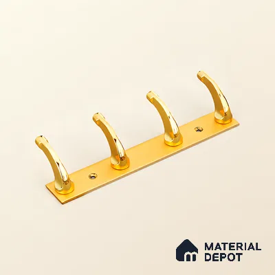 Ottr Zinc Aluminium Hook HA 00388 D Gold Dual Tone Finish - 4 Hook | 2 Years Warranty