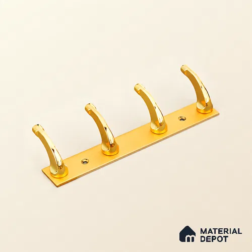 Ottr Zinc Aluminium Hook HA 00388 D Gold Dual Tone Finish - 4 Hook | 2 Years Warranty