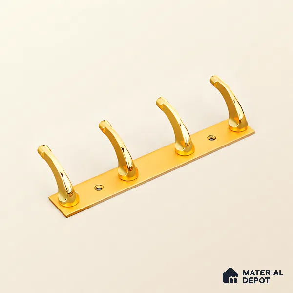 Ottr Zinc Aluminium Hook HA 00388 D Gold Dual Tone Finish - 4 Hook | 2 Years Warranty