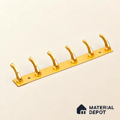Ottr Zinc Aluminium Hook HA 00388 E Gold Dual Tone Finish - 6 Hook | 2 Years Warranty
