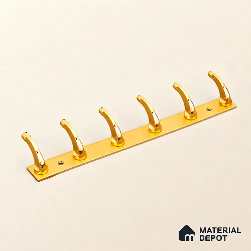 Ottr Zinc Aluminium Hook HA 00388 E Gold Dual Tone Finish - 6 Hook | 2 Years Warranty