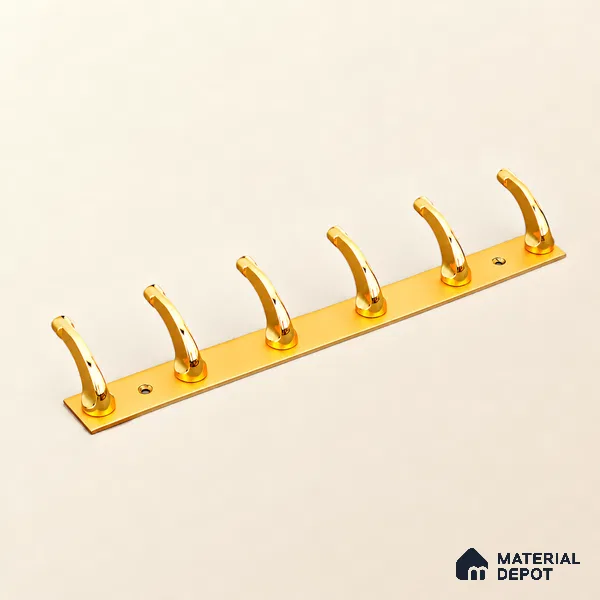 Ottr Zinc Aluminium Hook HA 00388 E Gold Dual Tone Finish - 6 Hook | 2 Years Warranty