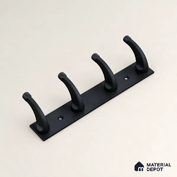 Ottr Zinc Aluminium Hook HA 00388 M Black Finish - 4 Hook | 2 Years Warranty