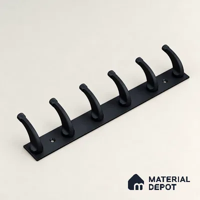 Ottr Zinc Aluminium Hook HA 00388 N Black Finish - 6 Hook | 2 Years Warranty