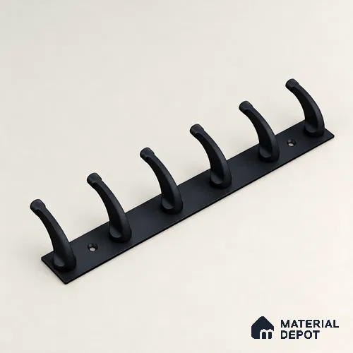 Ottr Zinc Aluminium Hook HA 00388 N Black Finish - 6 Hook | 2 Years Warranty