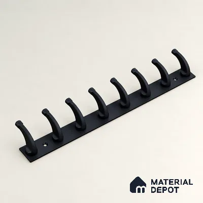 Ottr Zinc Aluminium Hook HA 00388 O Black Finish - 8 Hook | 2 Years Warranty