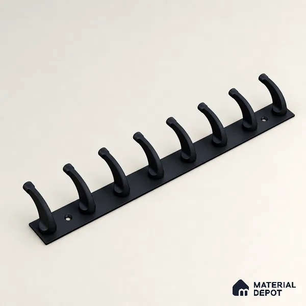Ottr Zinc Aluminium Hook HA 00388 O Black Finish - 8 Hook | 2 Years Warranty