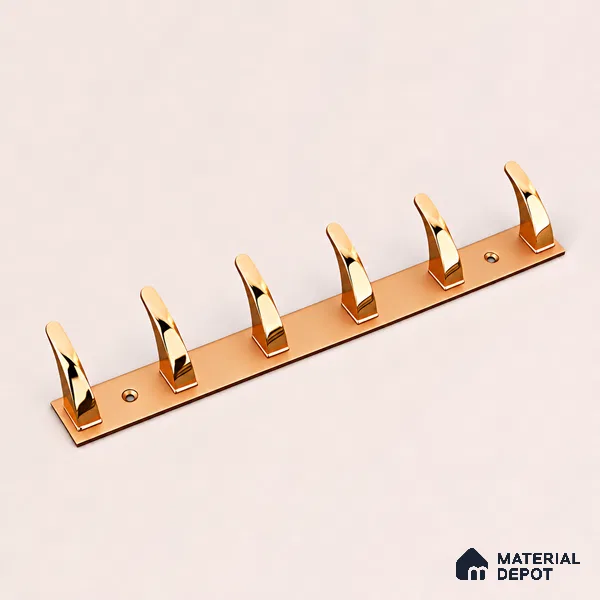 Ottr Zinc Aluminium Hook HA 00389 B Rose Gold Dual Tone Finish - 6 Hook | 2 Years Warranty