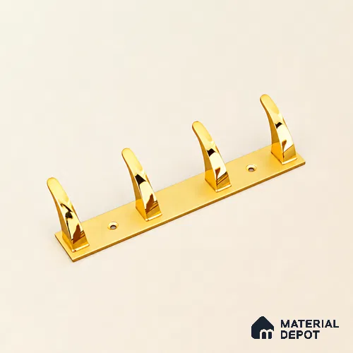 Ottr Zinc Aluminium Hook HA 00389 D Gold Dual Tone Finish - 4 Hook | 2 Years Warranty