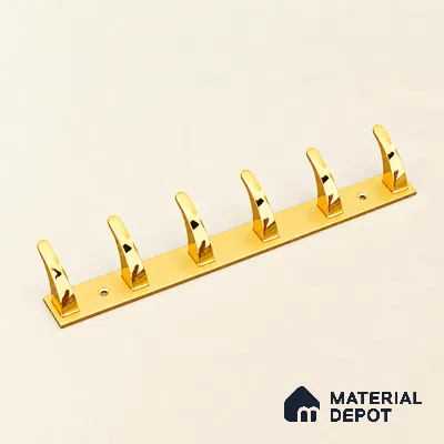 Ottr Zinc Aluminium Hook HA 00389 E Gold Dual Tone Finish - 6 Hook | 2 Years Warranty