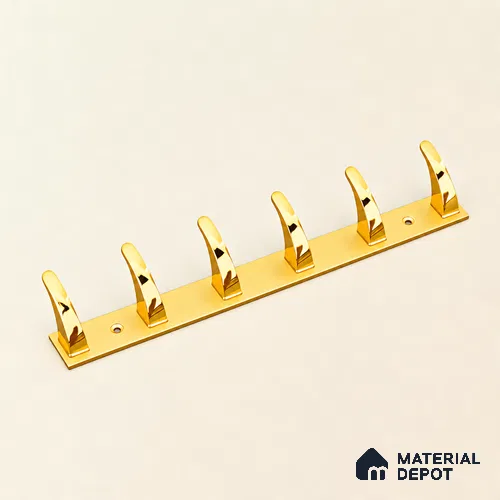 Ottr Zinc Aluminium Hook HA 00389 E Gold Dual Tone Finish - 6 Hook | 2 Years Warranty